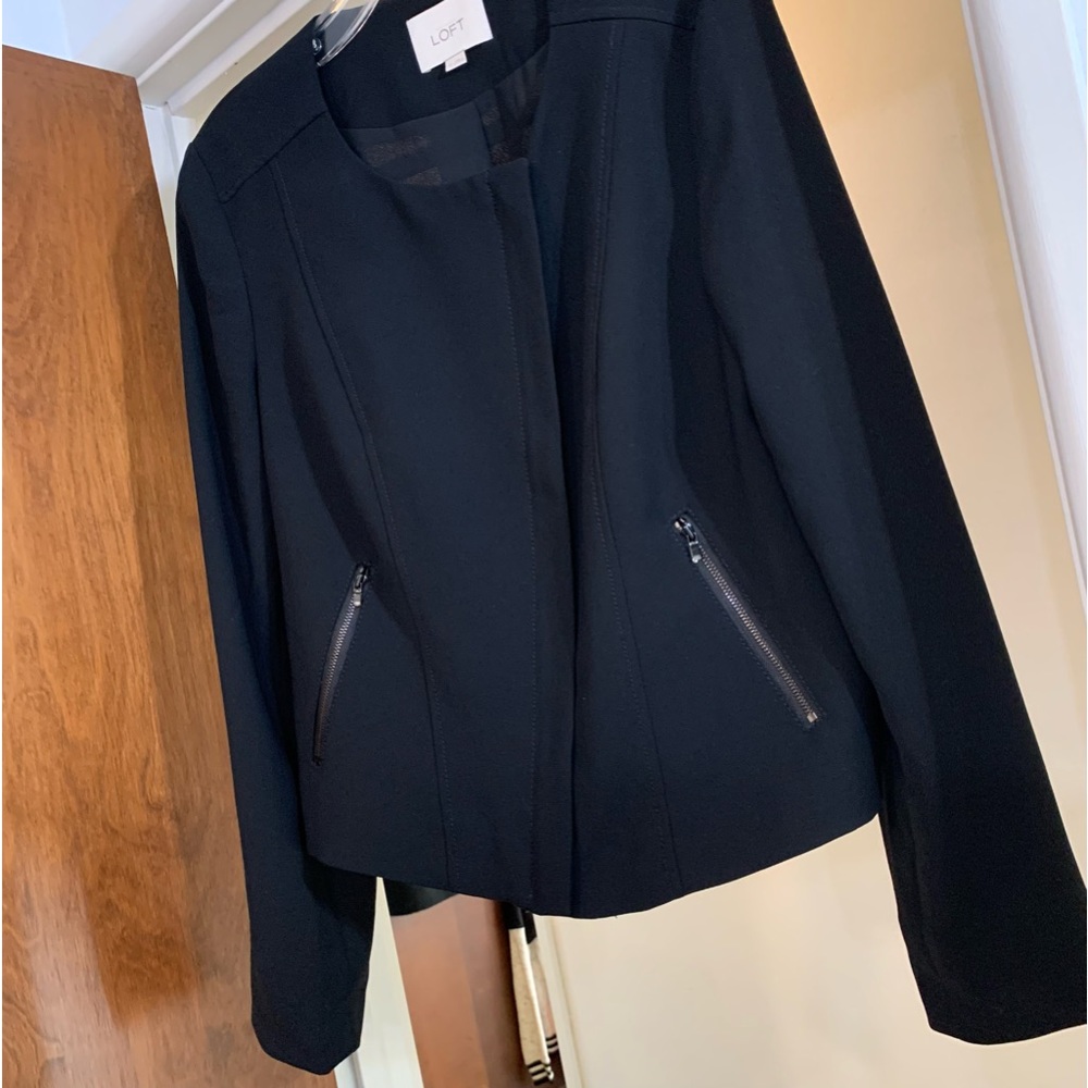Loft  lined zipped jacket black size 10